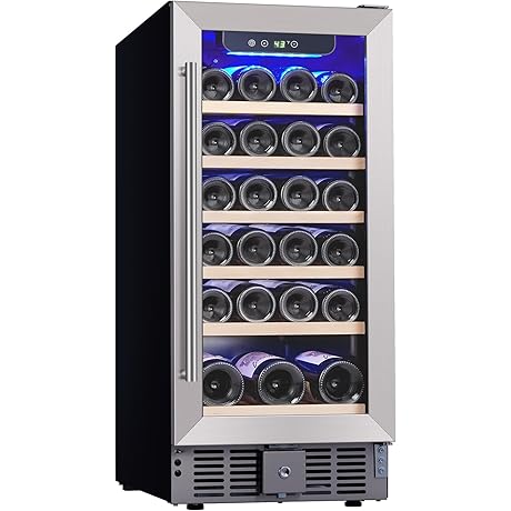 15-Bottle Under Counter Wine Fridge, 30-Bottle Wine Cooler