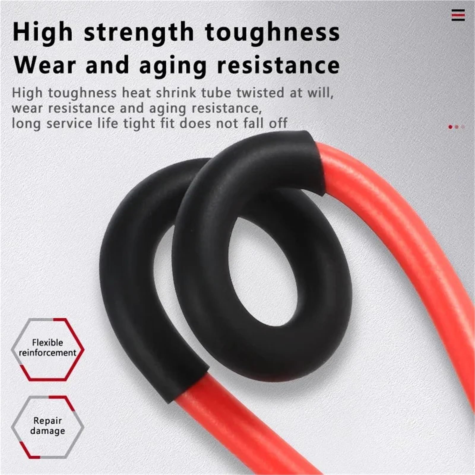 Tubo termorretráctil de poliolefina negro con pegamento, 100 metros/10 m, 3:1, con relación de contracción variada, adhesivo for cable.(Black,3.2mm,50m)
