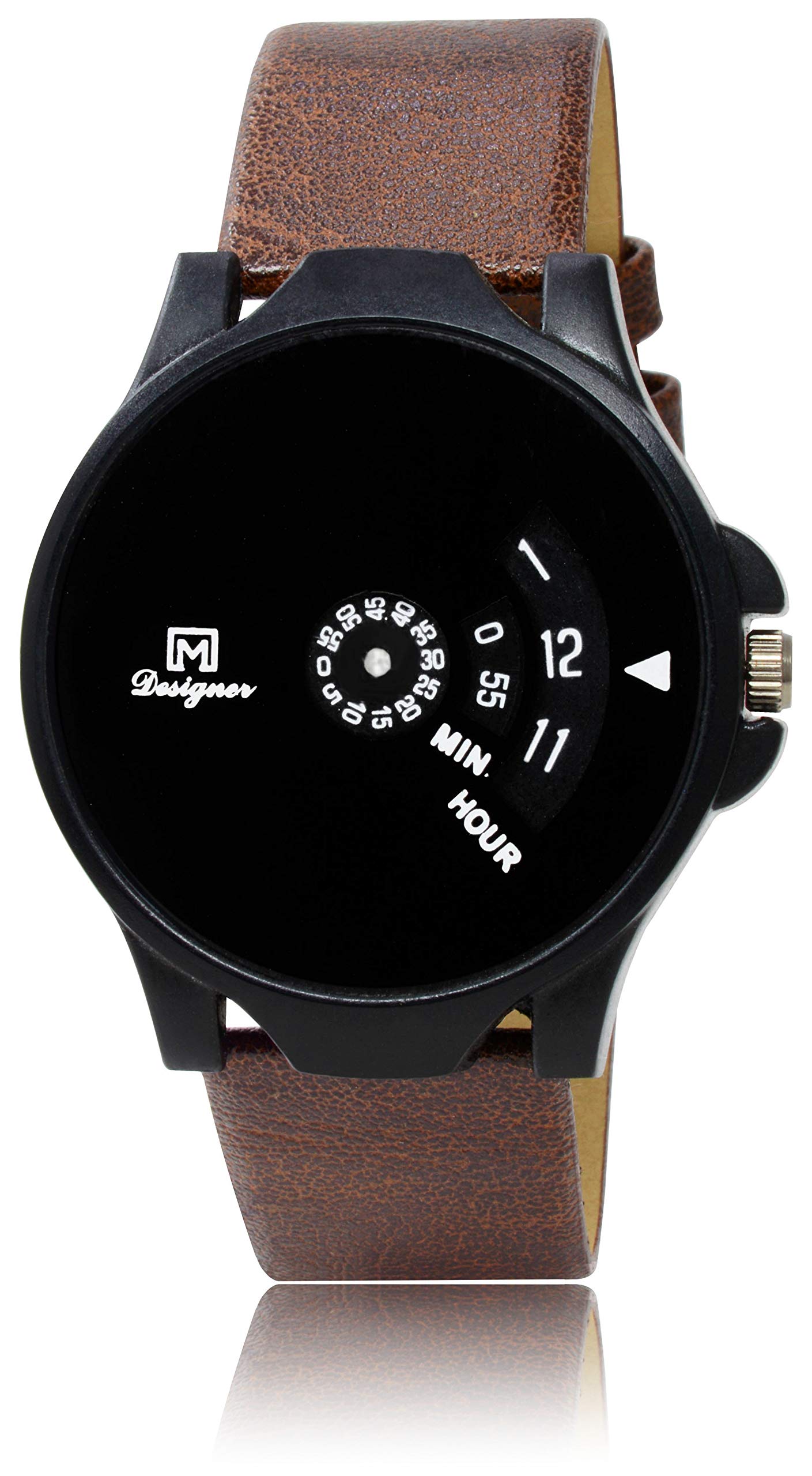 OM DESIGNER Infinite Numeric Display Black Analogue Watch for mens & Boys - Circular Watch for Men & Boys (Brown) (B0BCVK6VXB) Amazon Price History, Amazon Price Tracker