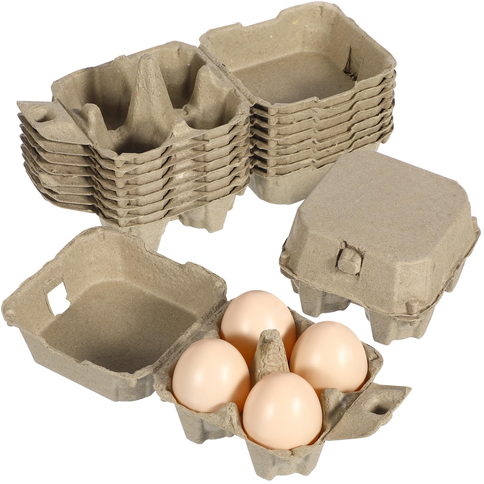 Garneck 10Pcs Egg Carton 1/3 Dozen Bulk Set: Egg Box 4 Count Reusable Stackable Tray for Kitchen Refrigerator Farm Market Storage Organize : Appliances