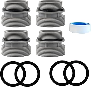 TonGass 4-Pack 40mm to 1 1/2 Filter Hose Conversion Kit Above Ground Pool Adapter Connects 40mm Hoses to Standard 1 1/4 or 1 1/2 Filter Ports