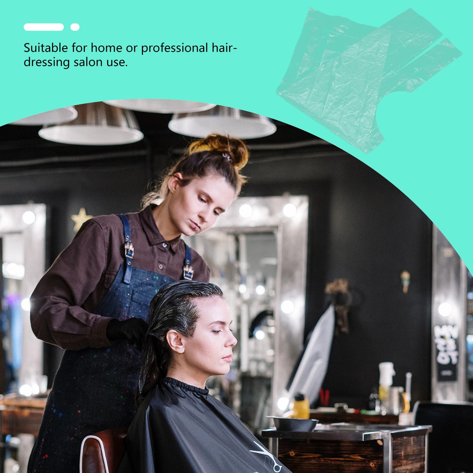 Beaupretty 200 Blätter Friseurumhang Einweg PE Folie Umhang Wasserdichter Anti Öl Färbeumhang Friseursalonumhang Haar Färben Schutzanzug für Barbier Zuhause Einzeln Verpackt 8,5 x 6,5cm