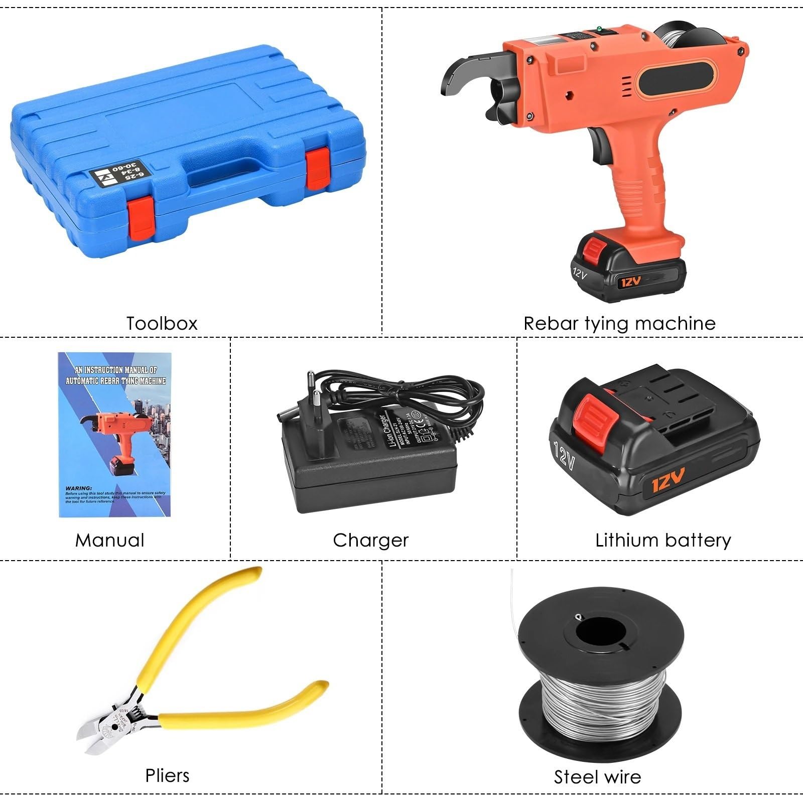Macchine rilegatrici Macchina di rilegatura del livello dell'armatura 8mm-34mm 12V 4500MAH Automar Auffata Legatura Macchina elettrica Legatura elettrica Rilegatrice a dorsi plastici(Set)