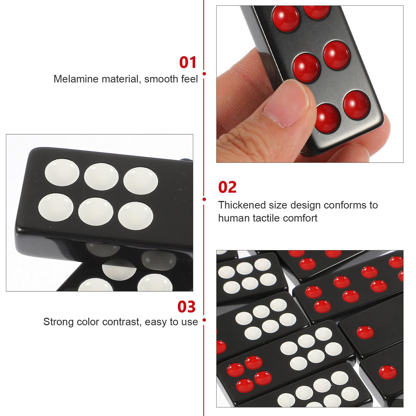 ERINGOGO Traditionelles Chinesisches Pai Gow Spielset Paigow Spielsteine aus Robustem Material Gravierte Kacheln mit Glatter Oberfläche Handliches Brettspiel für Party Camping und Reisen