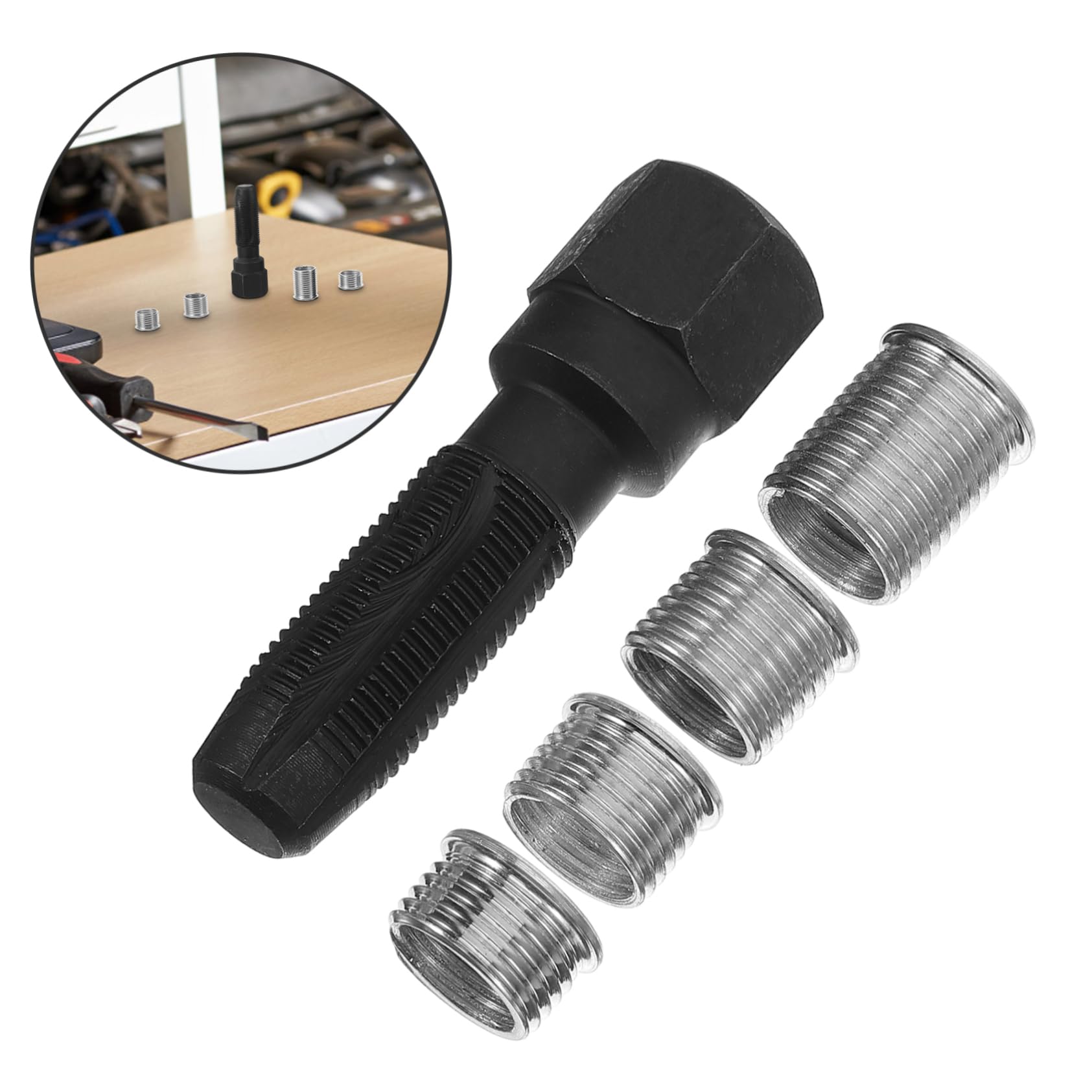 Mobestech 3sets Strumenti Per Riparazione Filettature Candela Kit Per Ripristino Filettature Auto Facile Da Usare Realizzato Carbonio