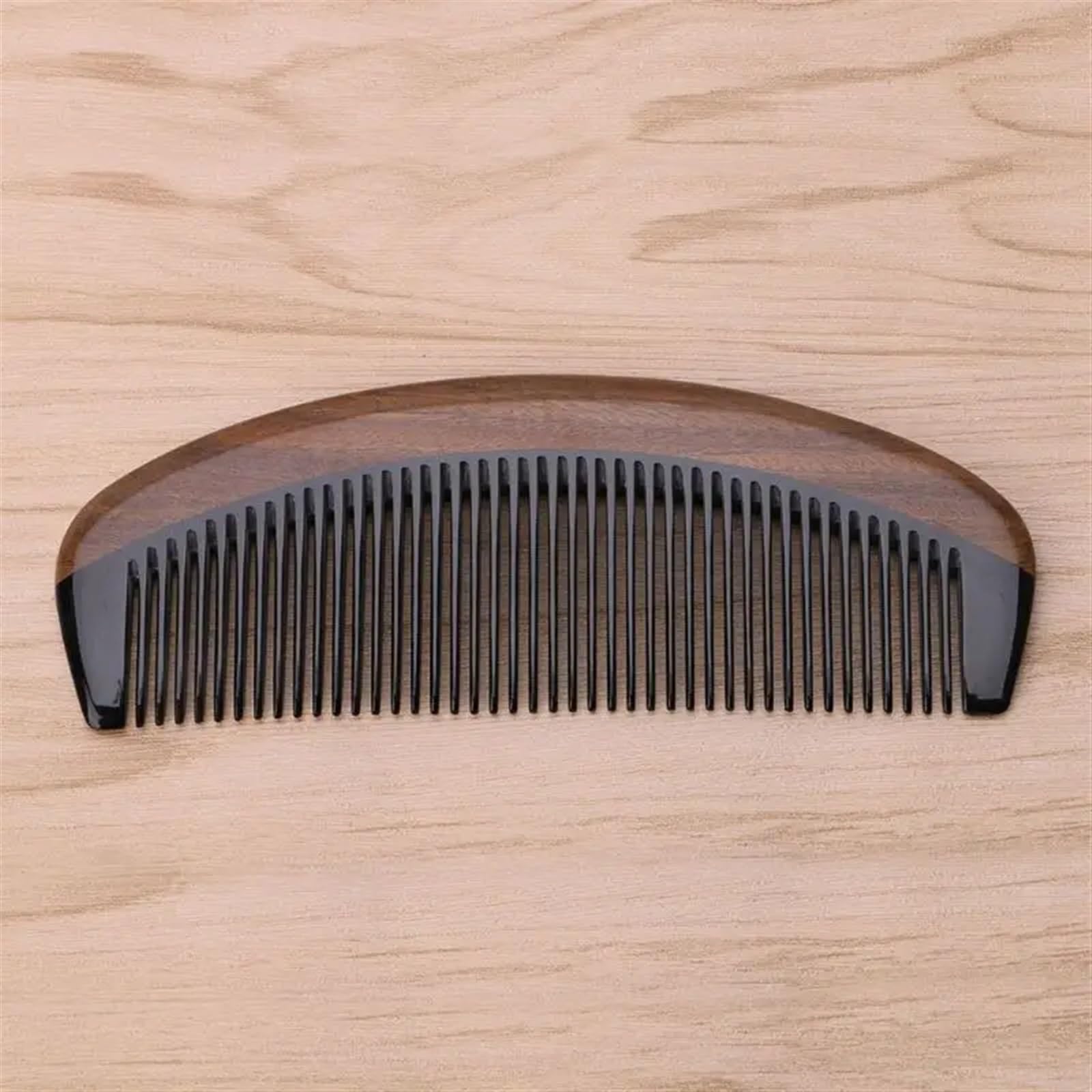 Peine de madera de cuerno de buey de sándalo verde Natural, herramienta de maquillaje for Barba, masaje, cuidado del cabello