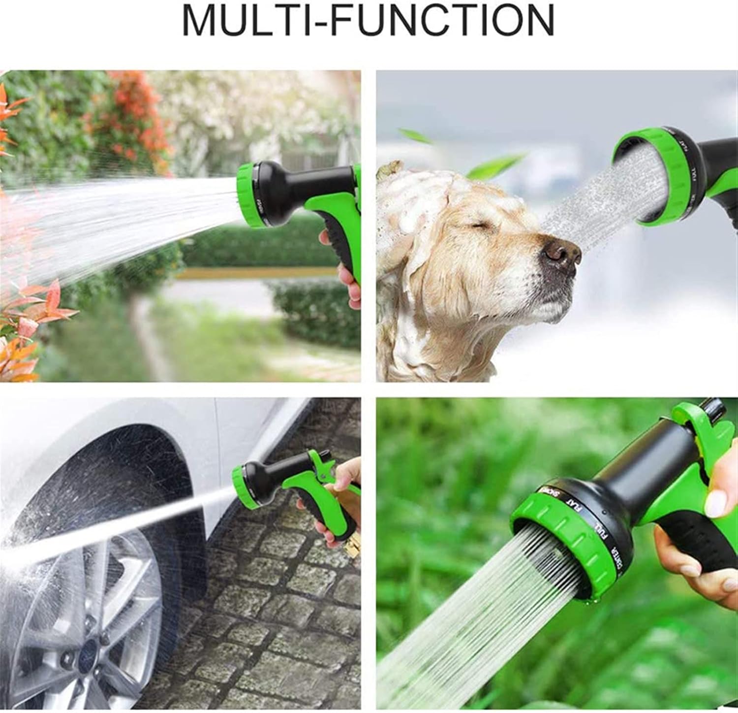 Xiaochen Heavy Duty Adjustable Garden Hose Nozzle 9 Pattern Garden Water Gun Hose Nozzle Mutifunctional Household Car Washing Yard Water Sprayer Pipe Tube Nozzle Sprinkle Tools (Color : Green)