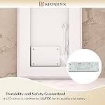 Keonjinn 24 x 36 Inch Bathroom Mirror with Lights, LED Vanity Mirror with Frontlit & Backlit, Stepless Dimmable 3-Color Temperature, Lighted Mirror with Anti-Fog, Tempered Glass(Horizontal/Vertical)