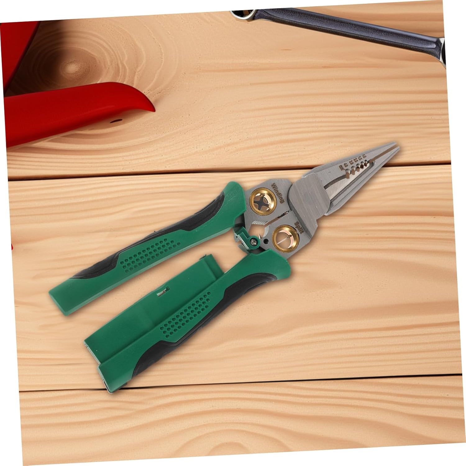 Stainless Steel Electrical Pliers with Non Slip Handle Precise Wire Stripper Cutter and Voltage Tester Multi Function Tool for Electricians Maintenance and DIY Enthusiasts