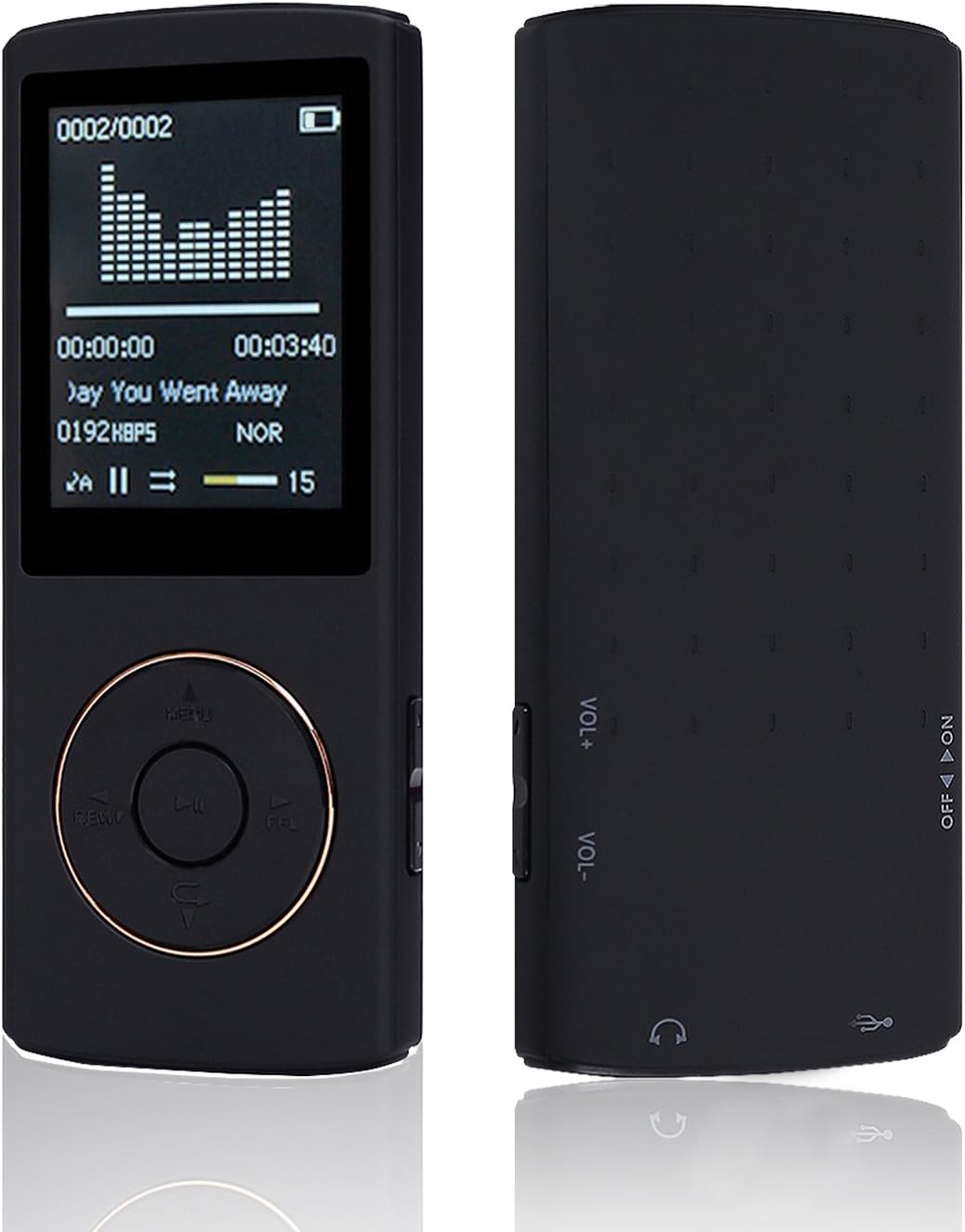 Music Player 16GB Portable Lossless Sound MP3 Player 45 Hours Playback (Black)