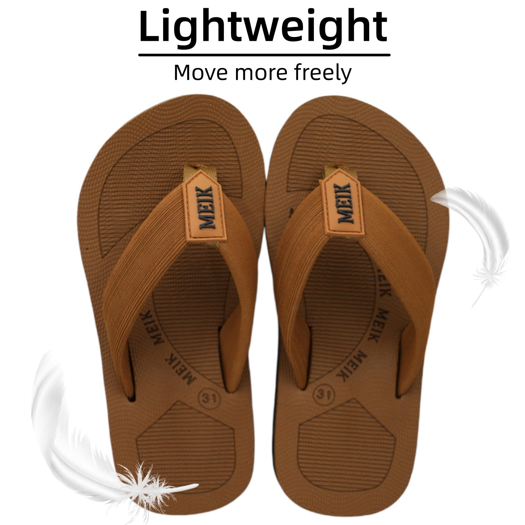 Meik Mangni Kids Boys Girls Flip Flops Comfortable Cushion Thong Sandals Lightweight Slip Resistant Sandals Summer Durable Quick Dry Slide Shower Shoes for Beach Swim Pool — view 6