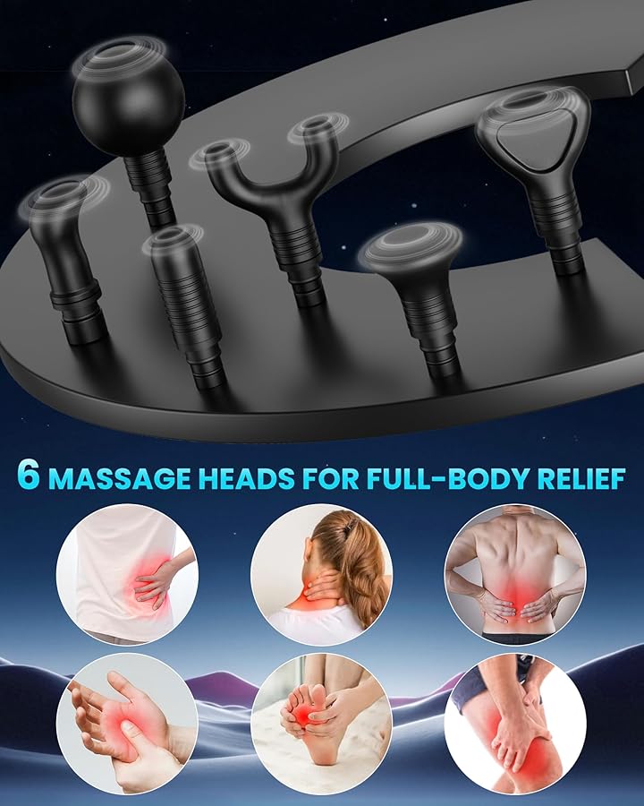 CAMEFER Massage Gun Deep Tissue, Portable Percussion Electric Muscle Massager for Pain Relief, Handheld Massagers with 30 Speeds & 6 Attachments for Back and Neck, Gifts for Men Women - image 5