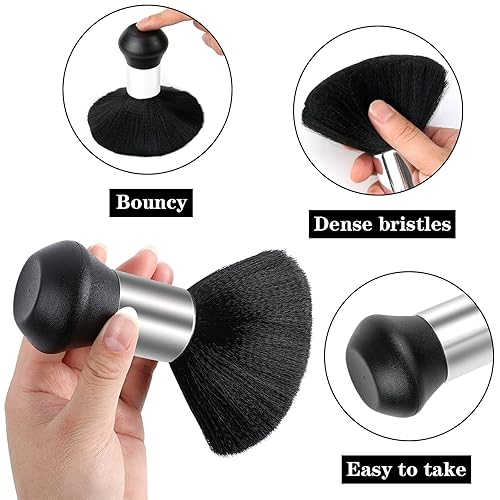 Miniatura 4 de FEBSNOW Capa profesional de corte de cabello con cepillo para el cuello, capa de peluquería FEBSNOW Salón, accesorios de corte de cabello (rayas