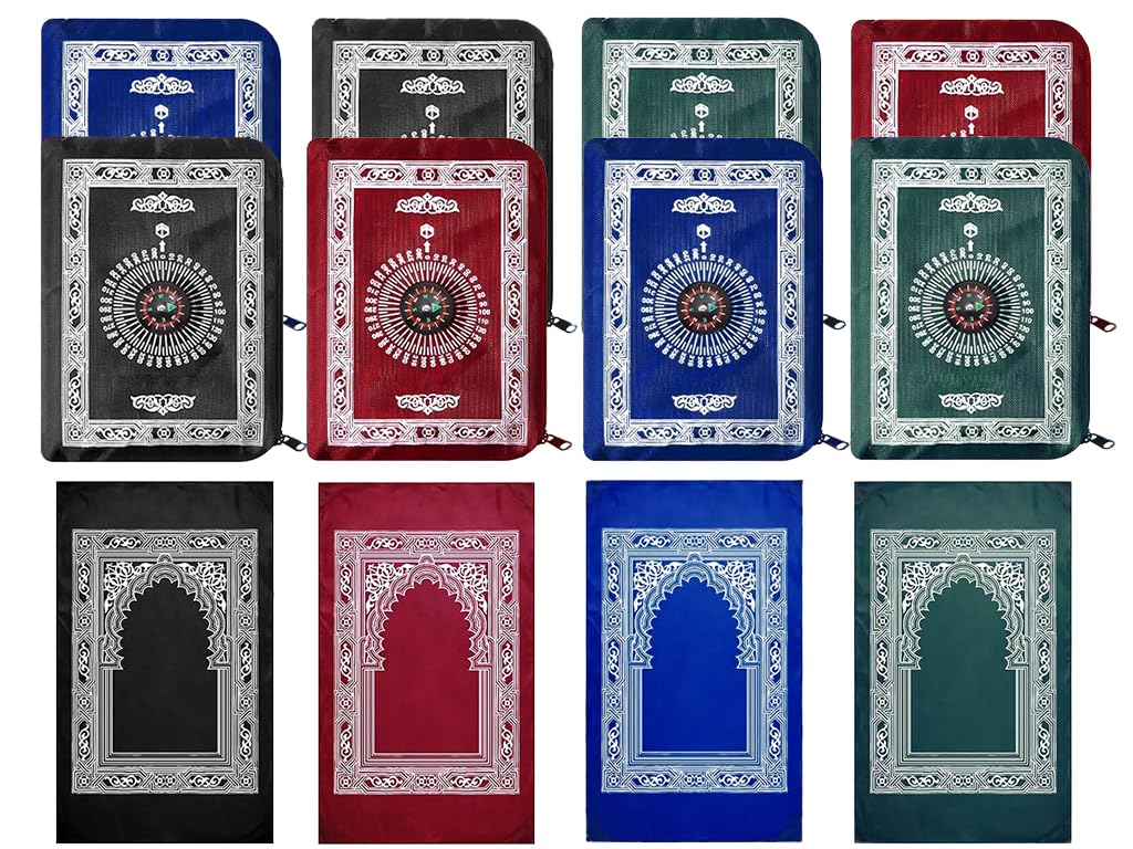 Alfombra de oración musulmana para viajes en familia set de 8 mantas impermeables CLMJHG 7