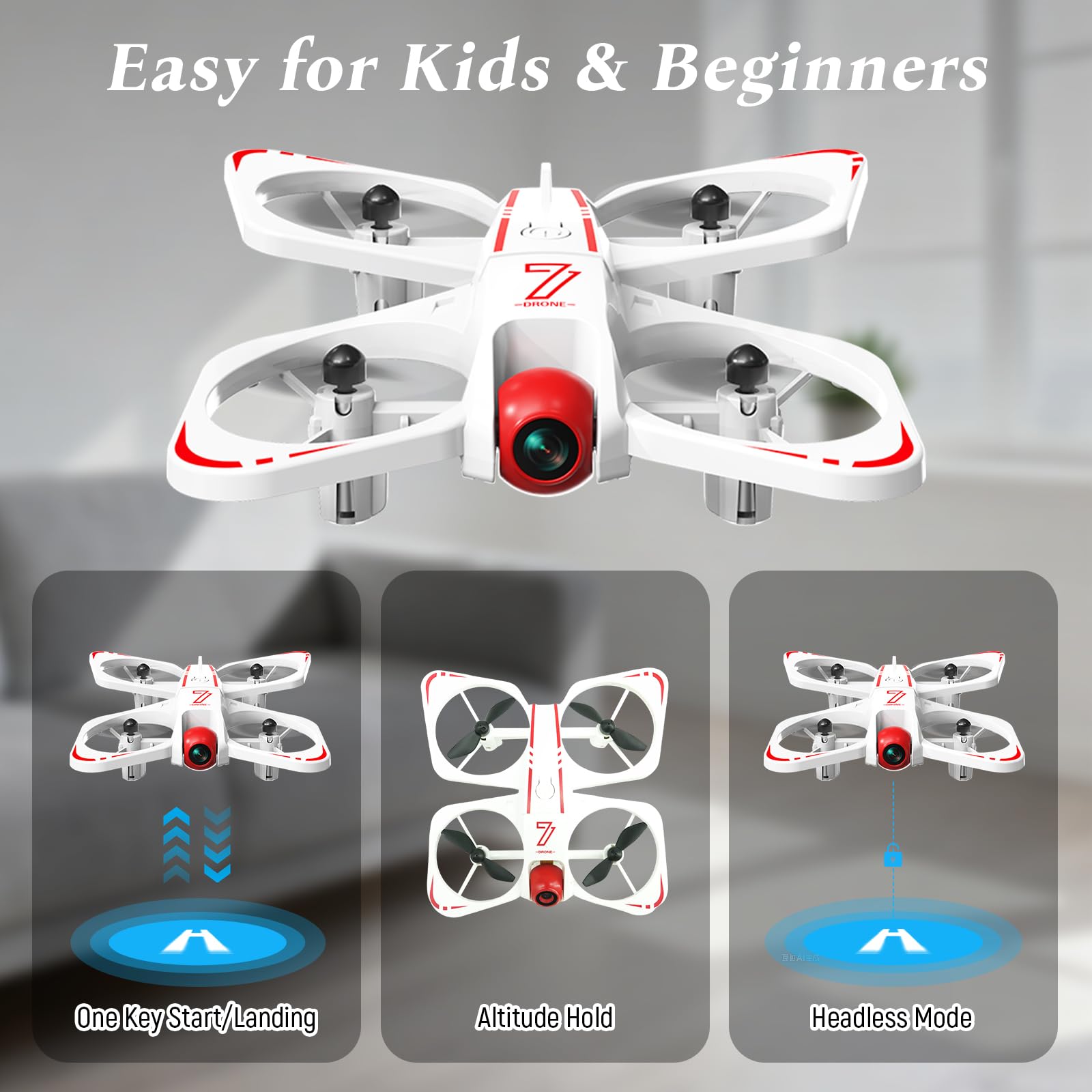 A Alpha Mini Drone avec Camera Enfant, 720P Drone radiocommandés Avion Télécommandé Enfant Cadeau Jouet 7 8 9 10 Ans Garcon idéal pour l'intérieur et l'extérieur, idéal pour garçons et Filles