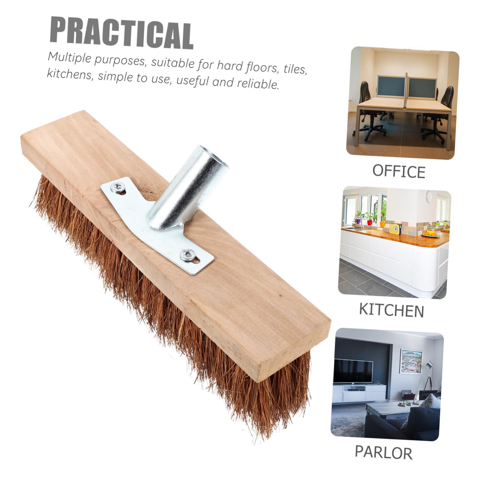 Bois et Fer Tête de Brosse de Nettoyage de Sol à Poils Souples