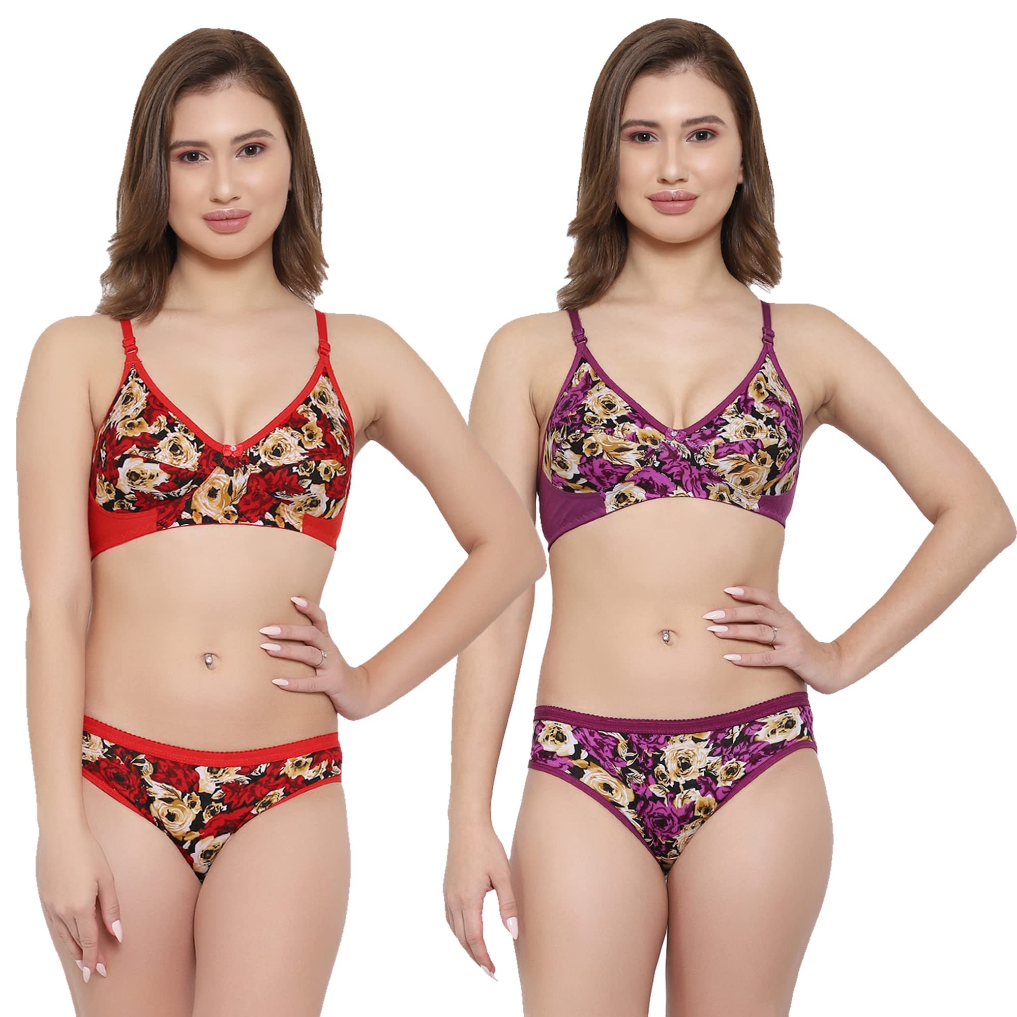 tace Flower Print Colour Purple & Red Pack of-picture-15