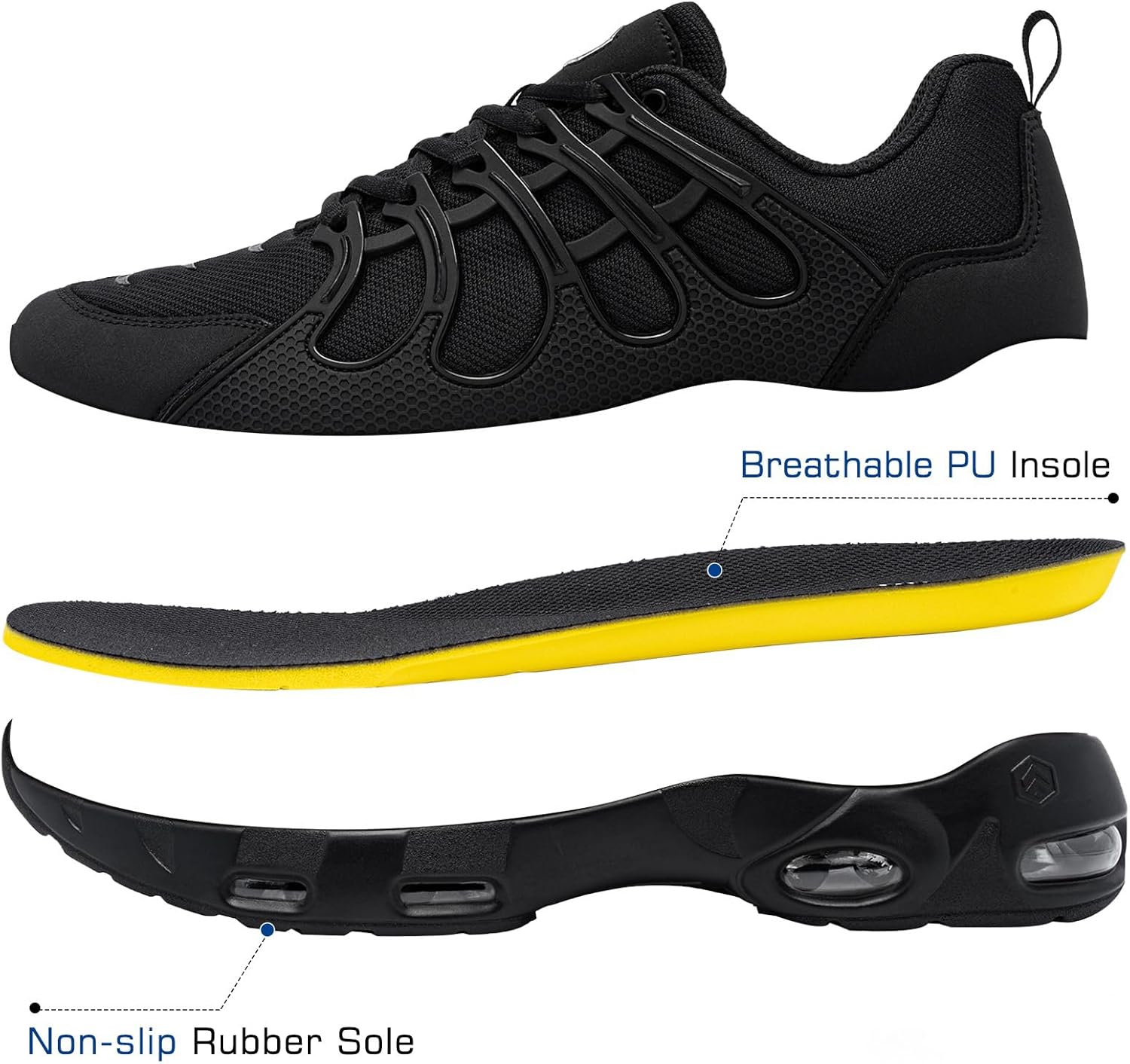 LARNMERN Non Slip Work Shoes for Men Slip Resistant Sneakers Casual Comfort Walking Mens Chef Kitchen Restaurant Breathable Wide Width - Image 4