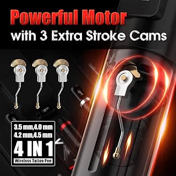 XNET Wireless　tattoo machine set XNET T1 2.0-2.3-2.6-3.0-3.4-3.8-4.2mm 7 Levels Adjustable