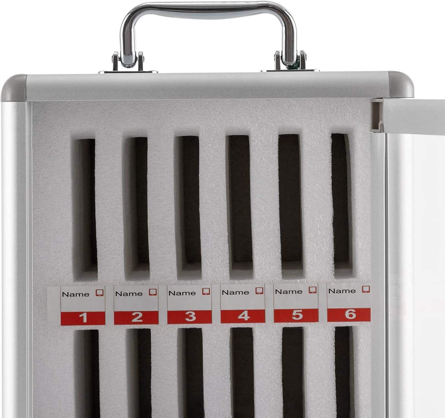 Aluminum Alloy Cell Phone Storage Locker - Wall-Mounted Safety Lock Box with 12 Slots & Handle - Perfect for Classroom & Office Use - Secure Mobile Device Cabinet
