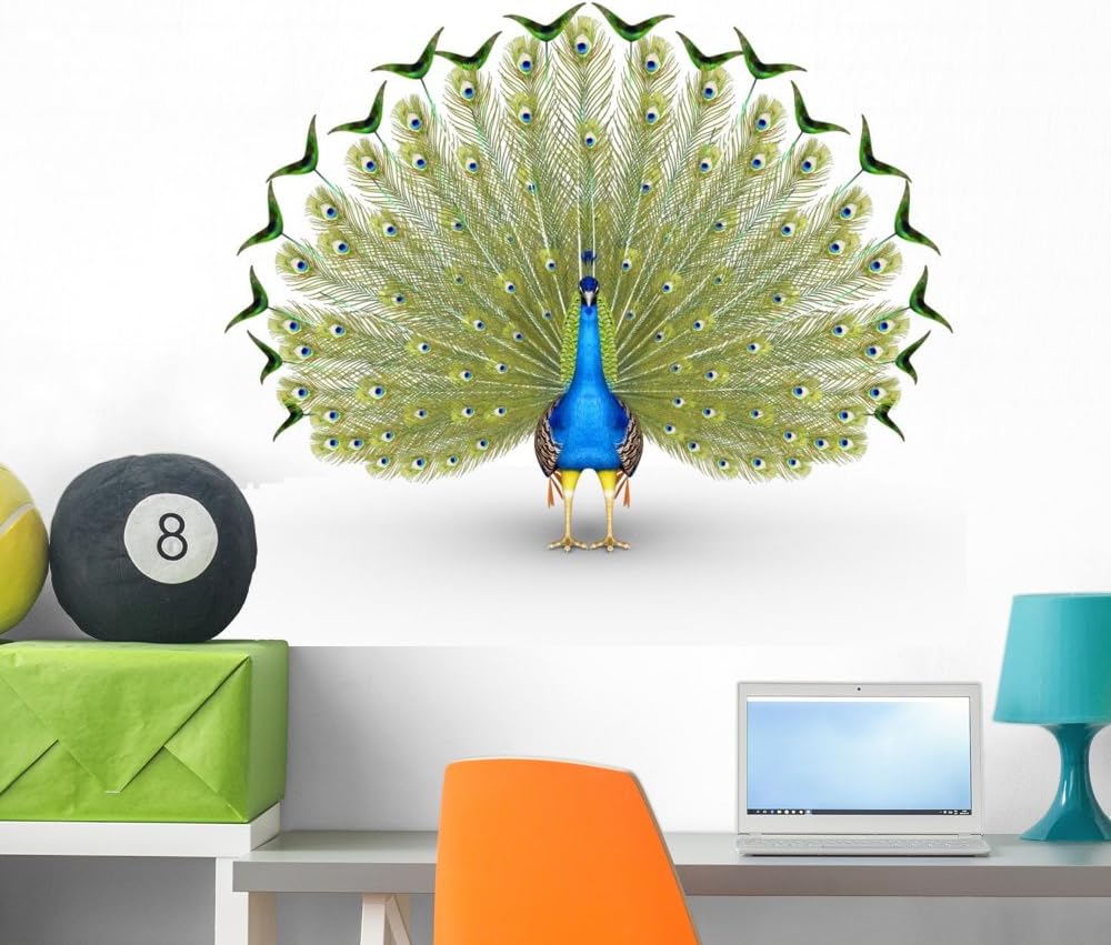 FOT-77356211-36 WM362388 Peacock Peel and Stick Wall Decals, 36 H x 36 W-Large