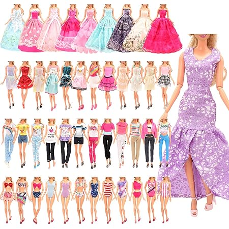 Miunana 8 PCS Accessori per 12 Pollici 30 - 32 CM Bambola: 4 PCS Abiti Vestiti + 1 PCS Pantalonicini + 3 PCS Scarpe per Dolls ( Selezionato A Caso