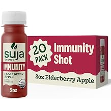 Suja Organic Immunity Elderberry Shot with Turmeric and Ginger | Immunity Boost & Support | Functional Shots | Cold-Pressed Juice with Live Probiotics | Plant-Based & Gluten-Free 20 Pack