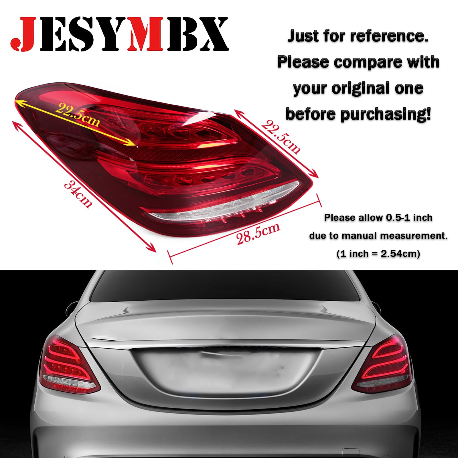 Amazon.com: JESYMBX Tail Light Assembly For Mercedes-Benz C-class