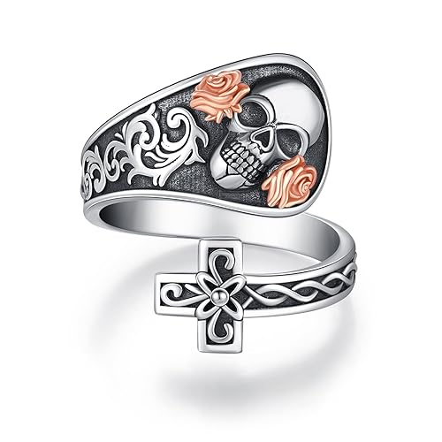 KiiKii Spoon Rings for Women Men 925 Sterling Silver Saint