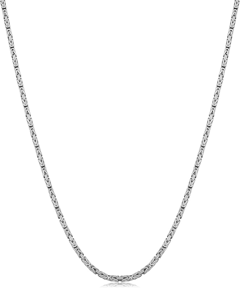 Amazon | Kooljewelry スターリングシルバー ビザンチン チェーン