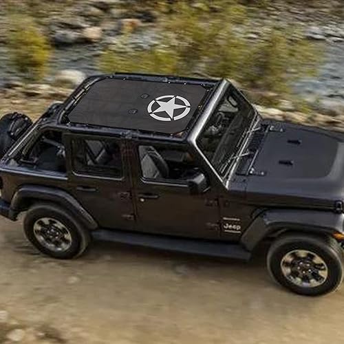 Miniatura 7 de Parasol para Jeep Wrangler JKU 2007-2018 de malla de longitud completa de 4 puertas, JK Unlimited, Sport, Sport S, Sahara, Rubicon, parasol de red