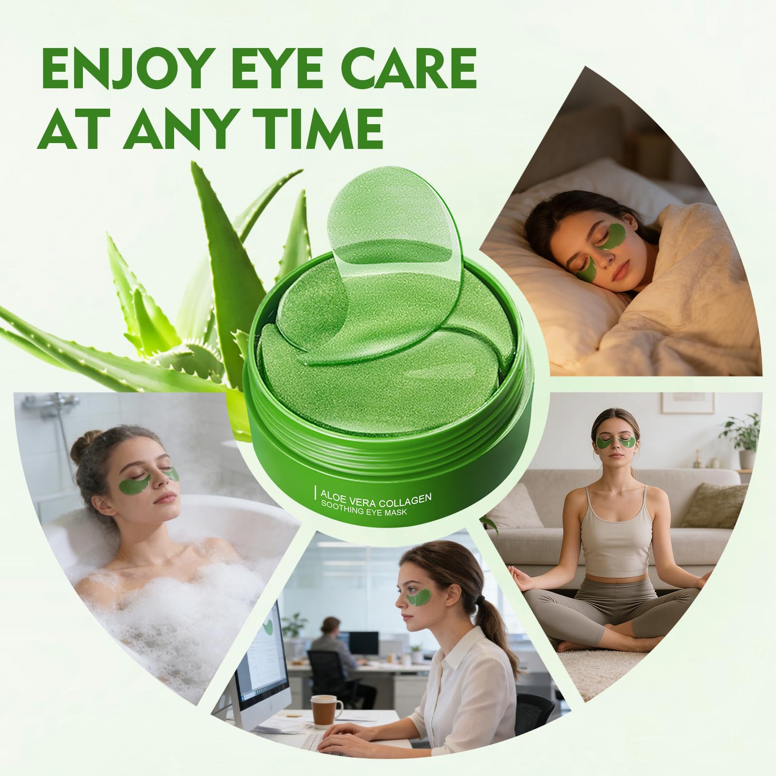 60 Patchs Yeux à L’Aloe Vera Et CollagèNe,Patch Yeux Anti Cernes,Soin Hydratant Et Nourrissant,RéDuire Rides,Fatigue,Et Les Poches,Soin Nourrissant Pour Le Contour Des Yeux,Soins Visage