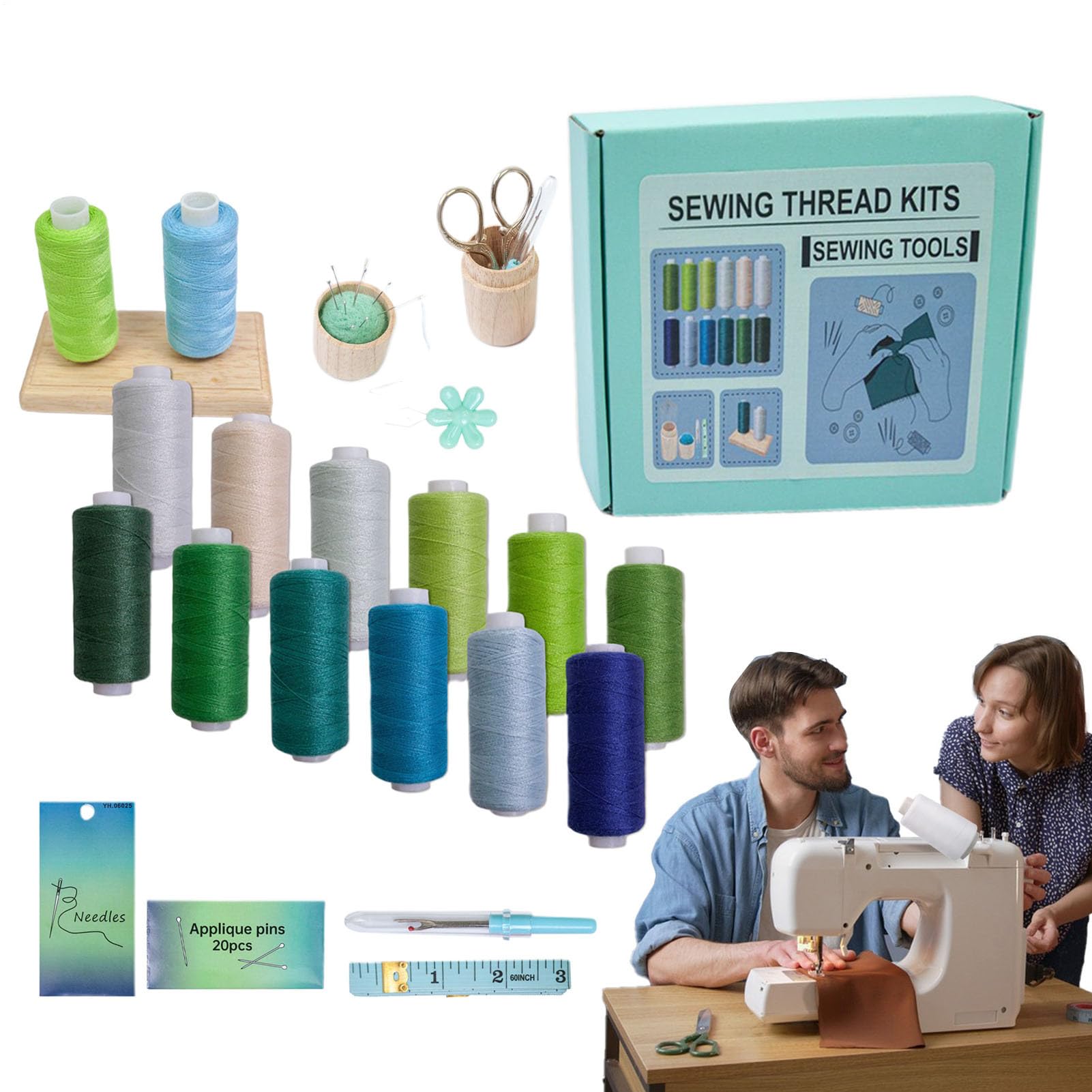Kit de costura para principiantes con agujas accesorios edredón 8