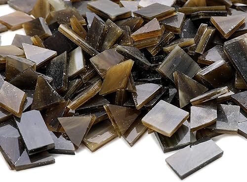 Miniatura 3 de Lanyani Azulejos de mosaico de vidrio para manualidades artísticas, 4 formas mixtas de vidrieras Tiffany, 200 piezas,