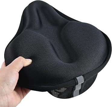 ROADNADO Wide Bike Seat Cushion Cover Soft Bike Seat Cover Padded for Men Women Bicycle Saddle Cover Comfortable Exercise Bike Seat Cushions for Peloton, Spin, Electric, City Bike
