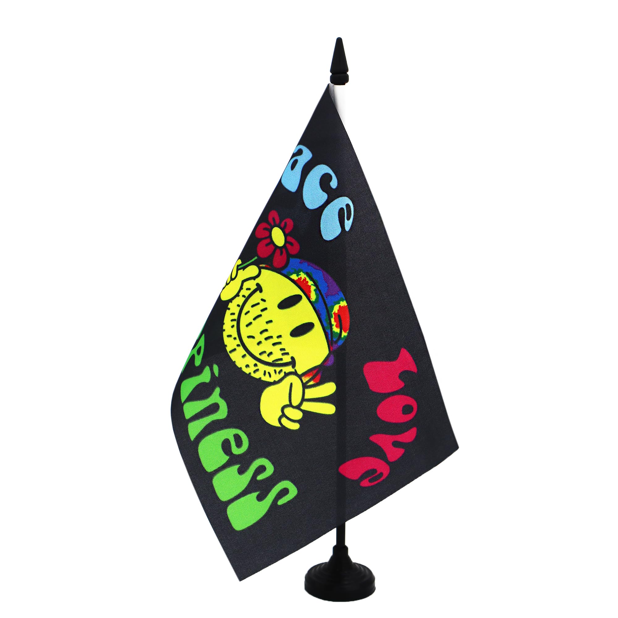 AZ FLAG Rainbow Peace Love Happiness Table Flag 21x14 cm Plastic Base