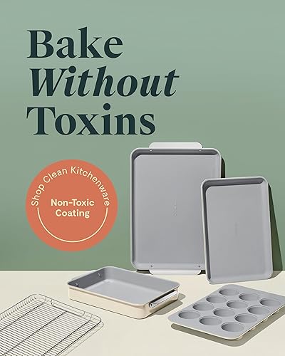 Miniatura 2 de Caraway Juego de utensilios de cerámica antiadherente para hornear (5 piezas)  bandejas para hornear surtidos y almacenamiento  Cuerpo de acero