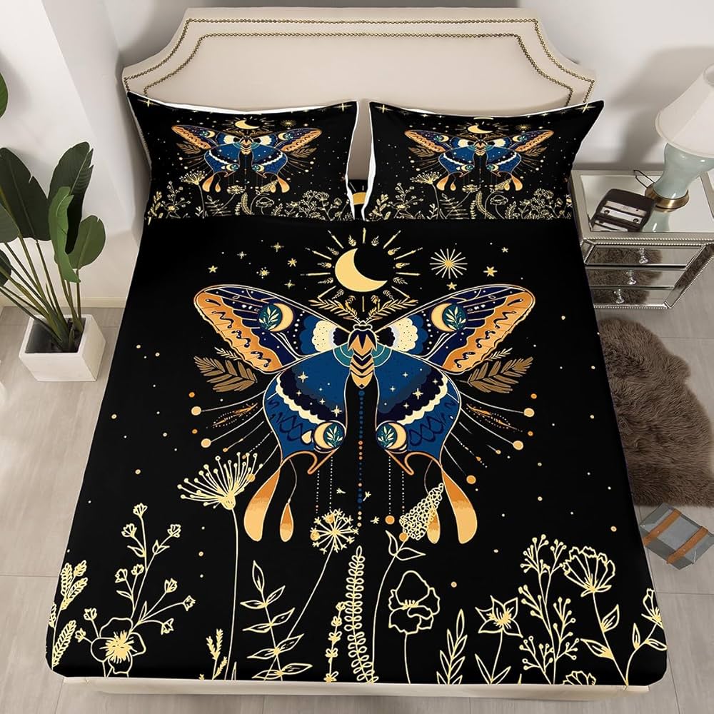 @ Amazon.com: Erosebridal Bohemian Butterfly Bed Sheets Twin