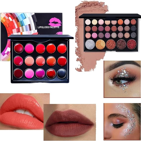All in One Makeup Kit, Makeup Kit for Women Full Kit, Make Up Gift Set for Women, Makeup Essential Bundle Includes Foundation Eyeshadow Palette Concealer Lipstick Eyeliner Mascara Cosmetic Brush Set
