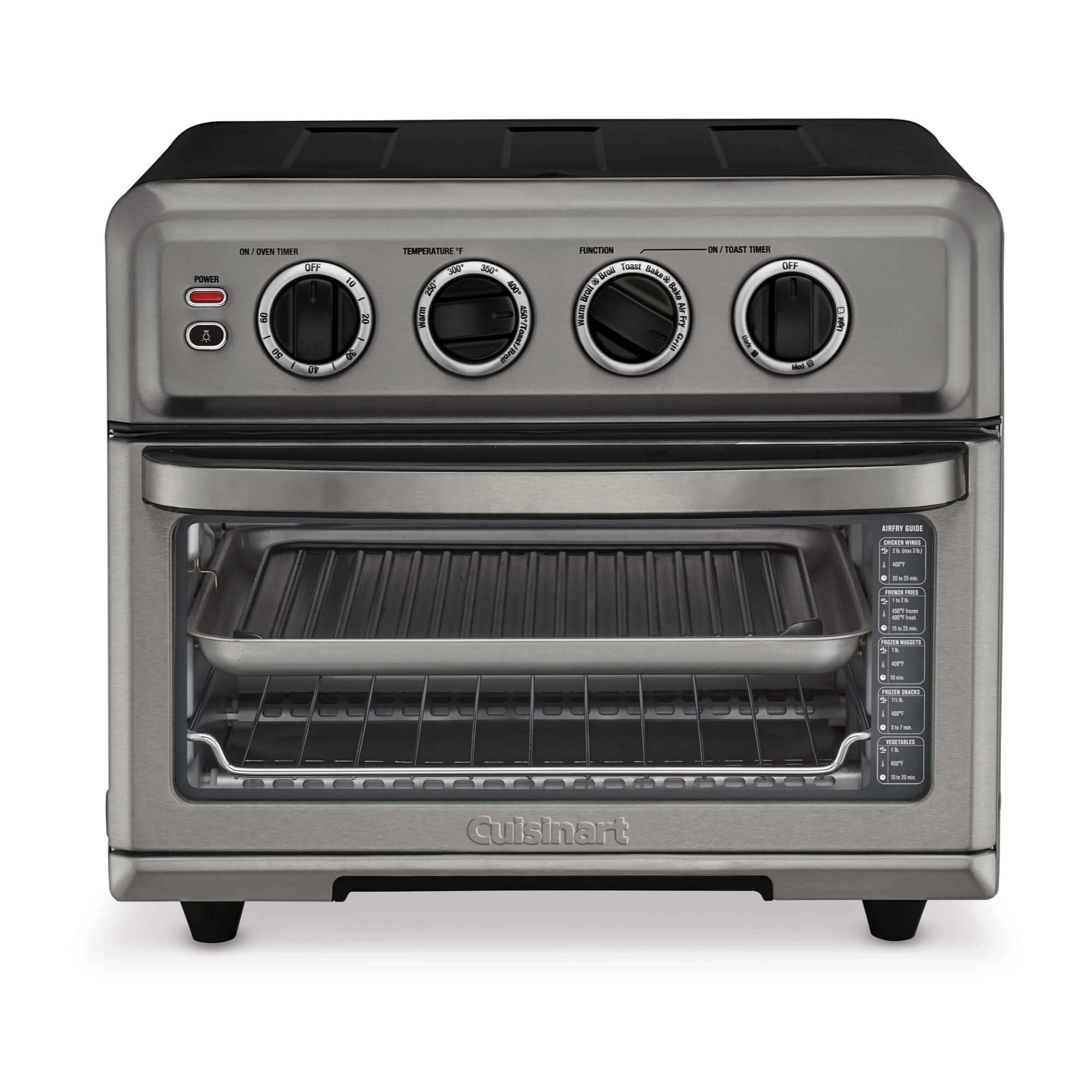 Cuisinart Air Fryer Toaster Oven with Grill, 1800W 8-1 Air Fryer Oven with Bake, Convection Bake, Grill, Broil and Warm Options, Large Capacity, 60-Minute Timer, TOA-70BKS, Black SS
