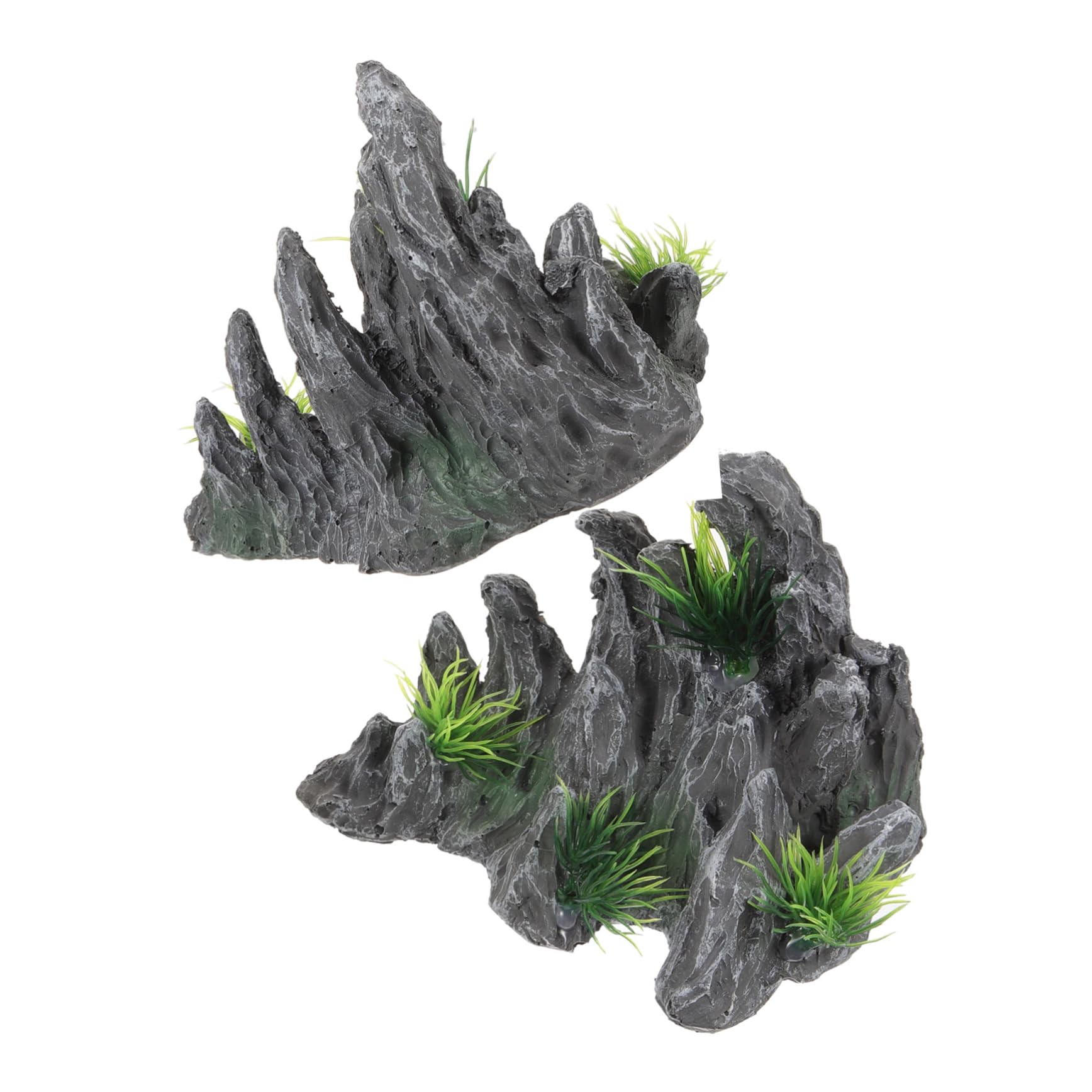 OUNONA 2 Ensembles Artisanat De Poisson en Résine Paysage D'Aquarium Rocaille en Pierre D'Aquarium pour Aménagement Paysager Accessoires De Décoration D'Aquarium 2 pièces * 2