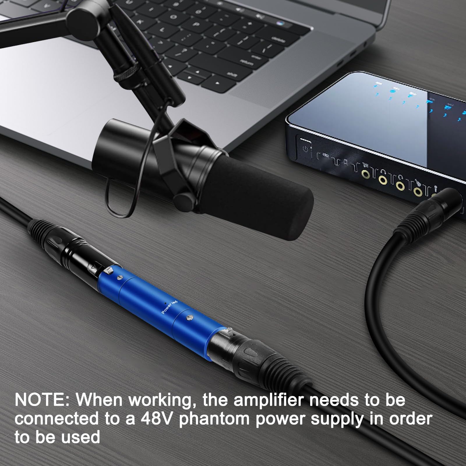 XMSJSIY Microfono Pream Mic Booster Preamplificatore Ultra-Clean Gain per Microfono Dinamico Attivo Inline fino a +28dB di Guadagno Professionale XLR per Registrazione in Studio di Trasmissione