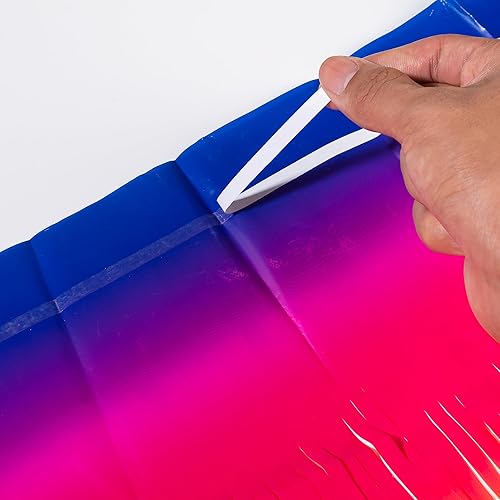 Miniatura 3 de Paquete de 2 cortinas de flecos de papel de oropel de 3.2 x 8.2 pies, cortinas de fondo con adhesivo, fondo de cabina de fotos, decoración de