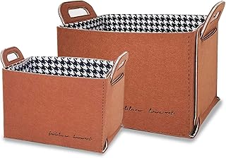 Barm Panier à Linge, Panier de Rangement pour vêtements Sales, Style Nordique, Pied de Poule, Paniers de Lavage Pliables, Rangement de Jouets et d'articles Divers Classicblack [Petit]