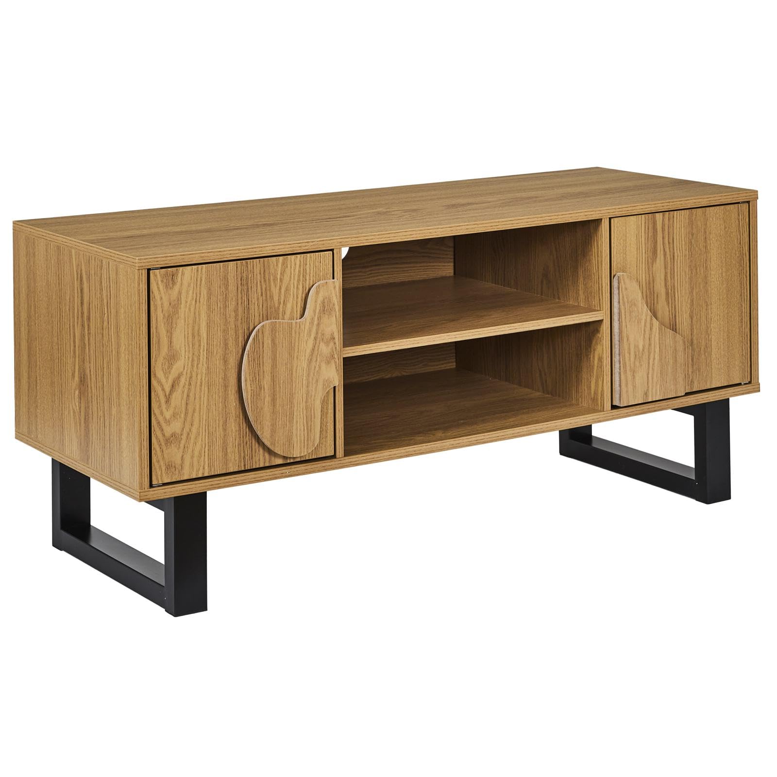 Home Deco Factory Braun / Schwarz Hd0434, Moderner Tv-Schrank Mit Optimierter Aufbewahrung, Elegantes Und Pflegeleichtes Design, Kompatibel Mit Allen Fernsehern, Schwarz, 110X48x40 Cm