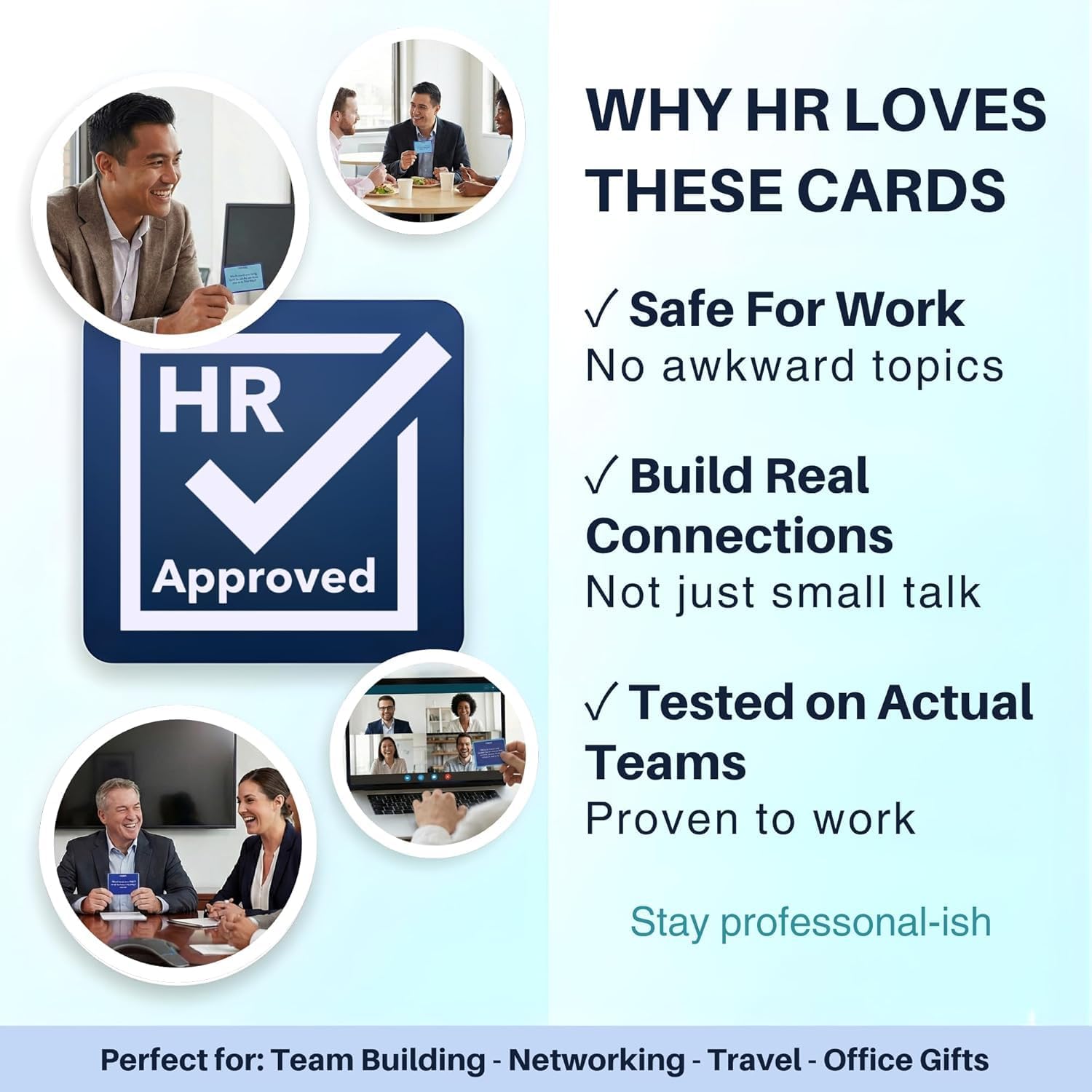 Team Building Games for Work Bundle - 212 Conversation Cards for Coworkers, Meetings & Office Activities - Ice Breaker Game + Deep Conversation Starter Deck for Team Building & Workplace Engagement
