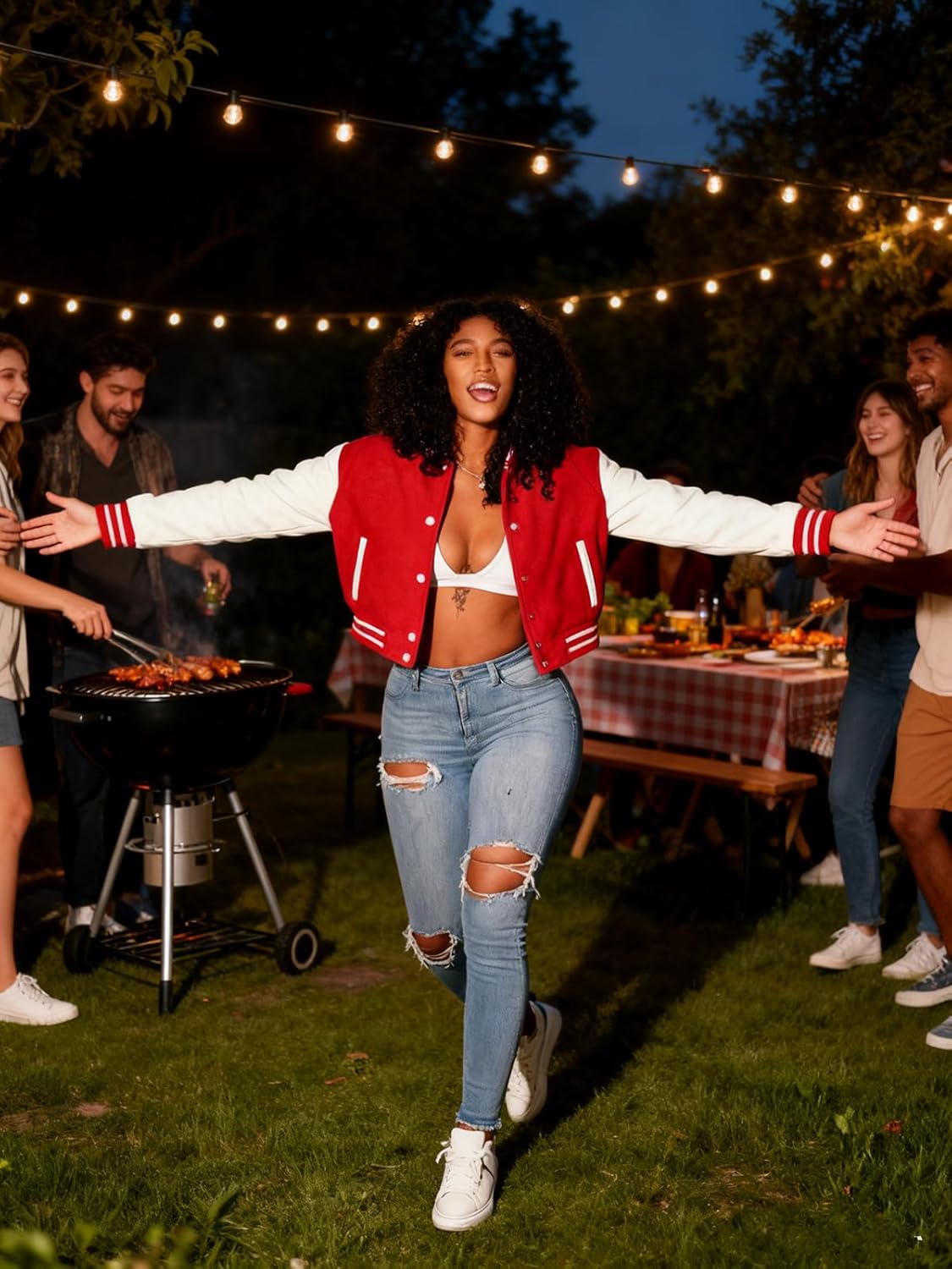 ThusFar Women Denim Distressed Jacket Puff Sleeve Ripped Pockets Vintage Washed Classic Button Up Cropped Destroyed Jean Coat - Image 6