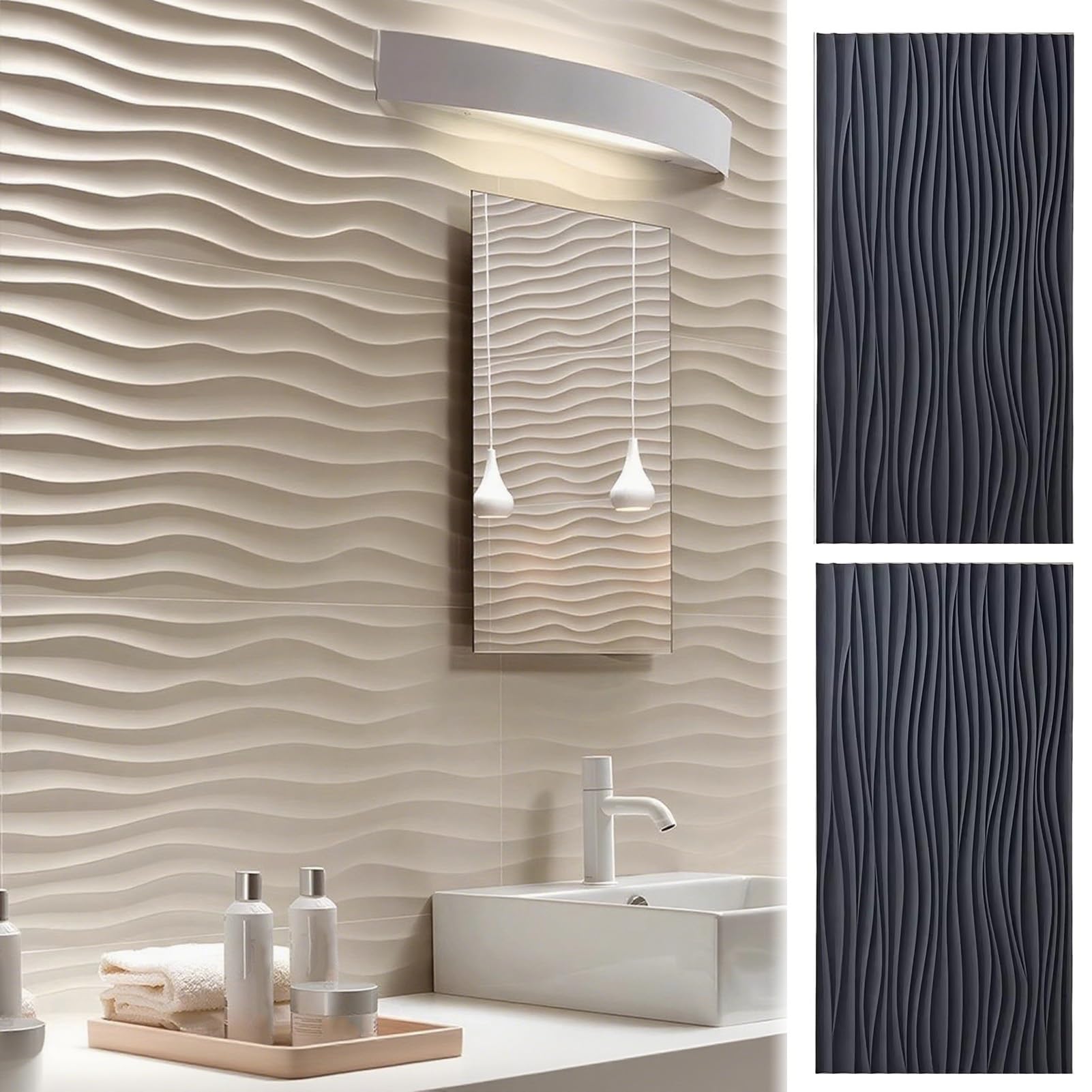 Paneles de pared 3D para uso interior o exterior y revestimiento decorativo de dormitorios modernos