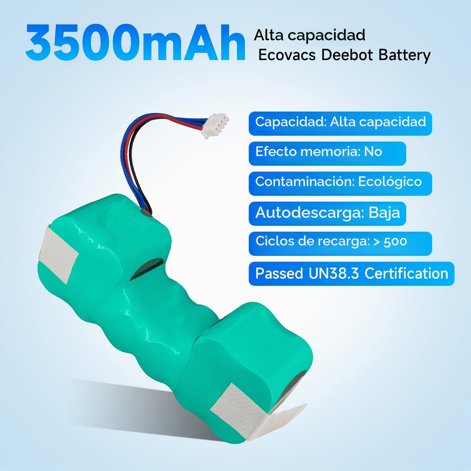 3500mAh Batteria di Ricambio per iRobot Roomba Combo ZJ1517-hfr, RVF-Y1, Roomba Combo 113, R113, R1138, R11380, R1118, ECOVACS Deebot Omzo 900, 901, 902, 600, 601, 610, M88 DE5G Robot aspirapolvere