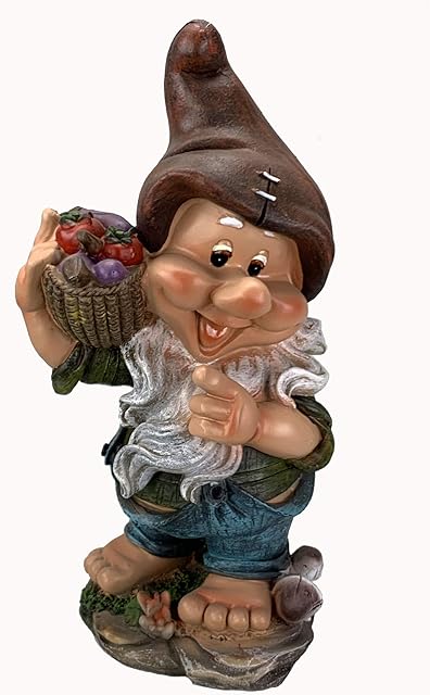 GMMH 27328 5 Garden Gnome with Basket 7 Dwarfs Collection  Height 35 cm